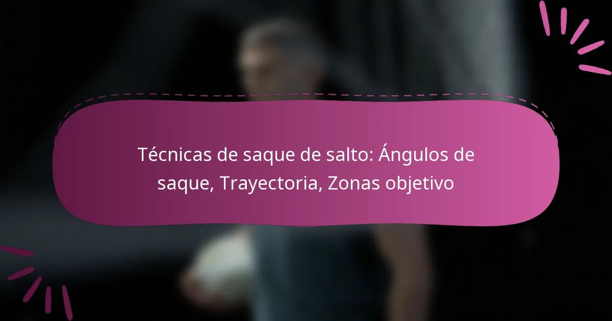 Técnicas de saque de salto: Ángulos de saque, Trayectoria, Zonas objetivo